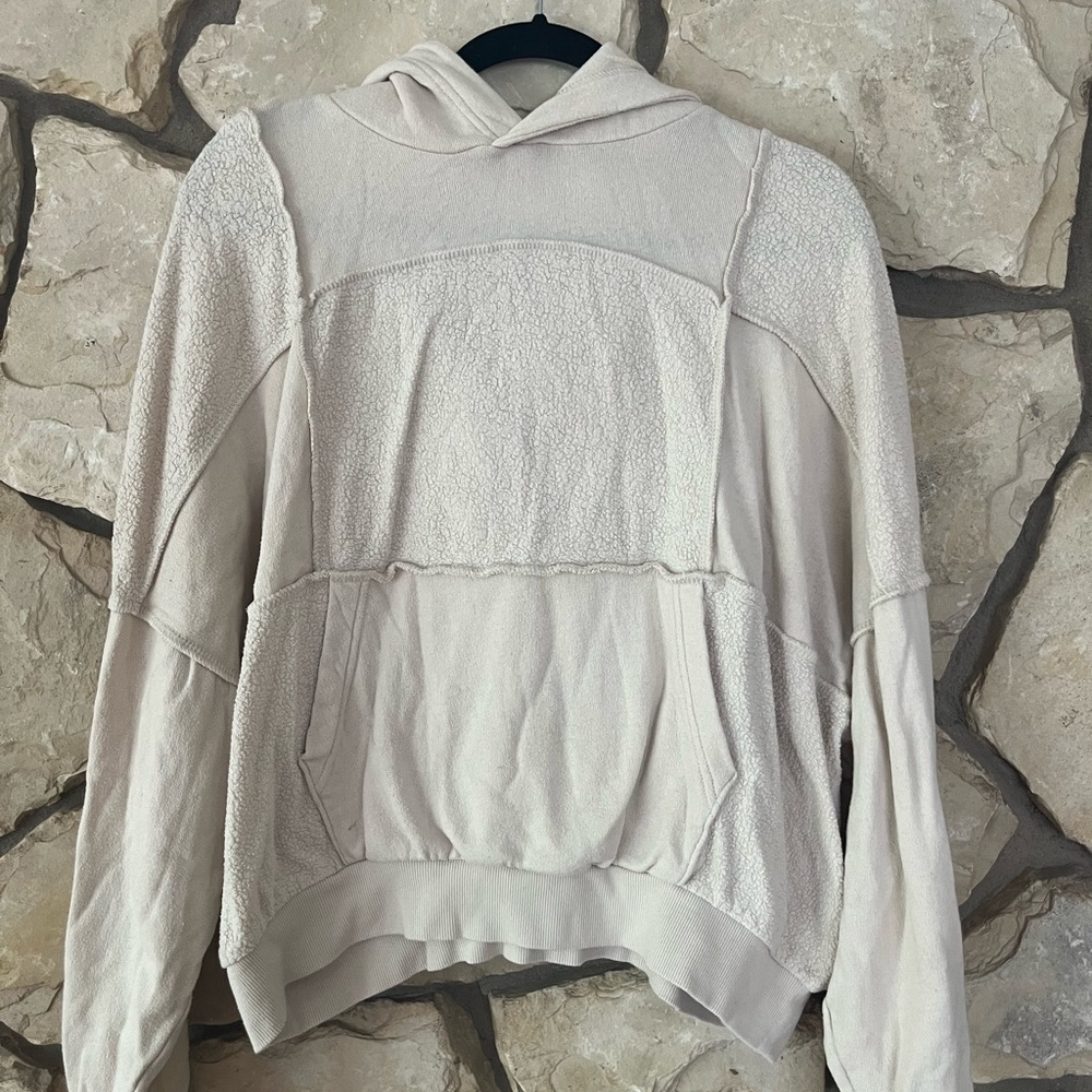 aerie Women’s Cream Textured Hooded Sweatshirt S